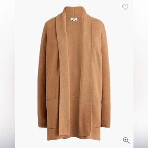 J. Crew XS Chelsea sweater blazer Tan camel Open-Front Cardigan 100% cotton knit